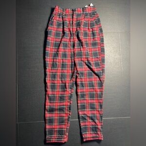Bershka Red/Black Plaid pants Size Small